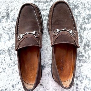 80s Vintage Gucci HorseBit brown Suede ‘Inga’ Loafers